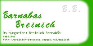 barnabas breinich business card